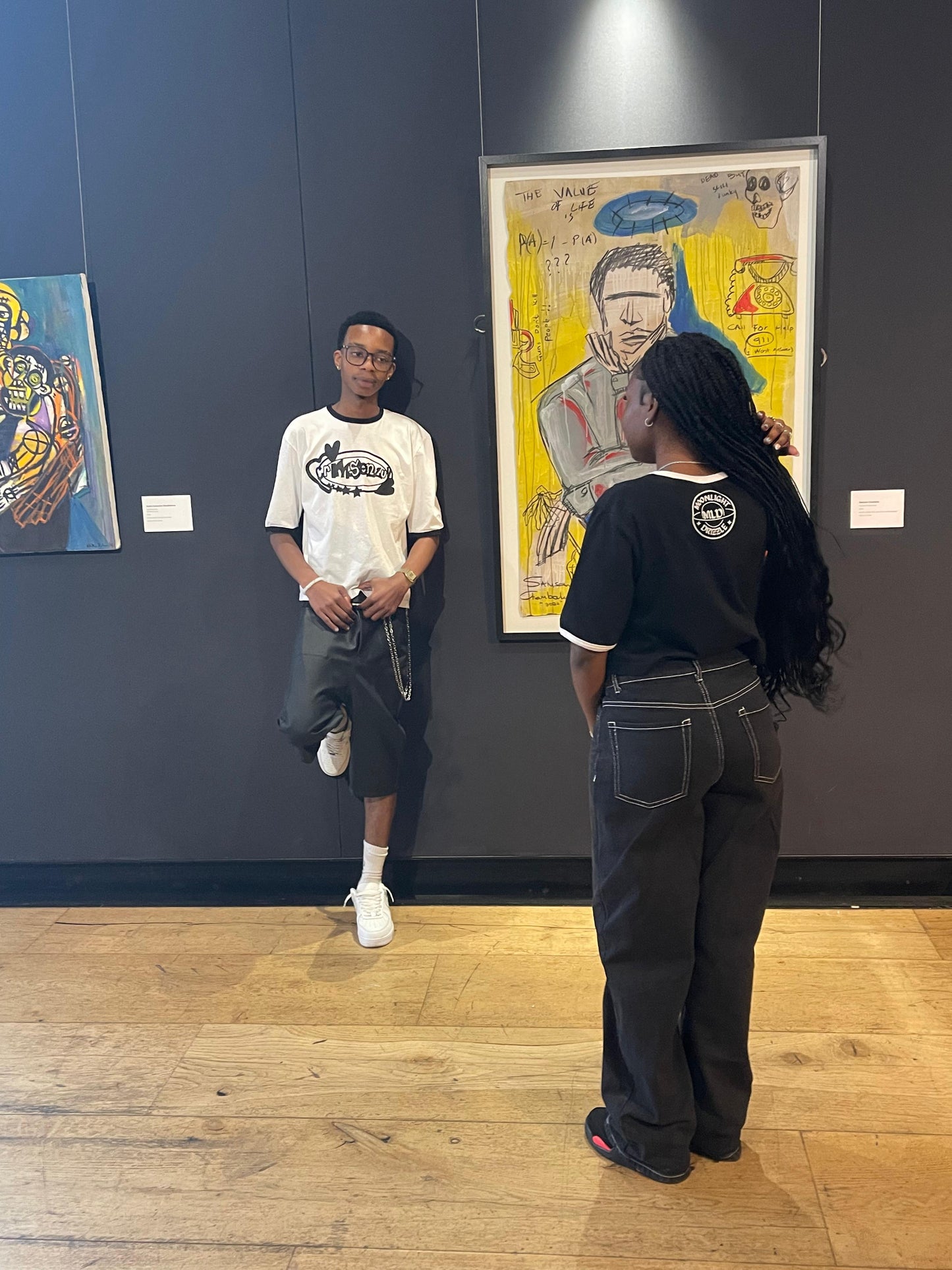 Crop top Ringer t-shirt(black)