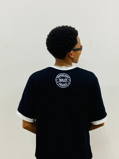 Ringer crop t-shirt (black)